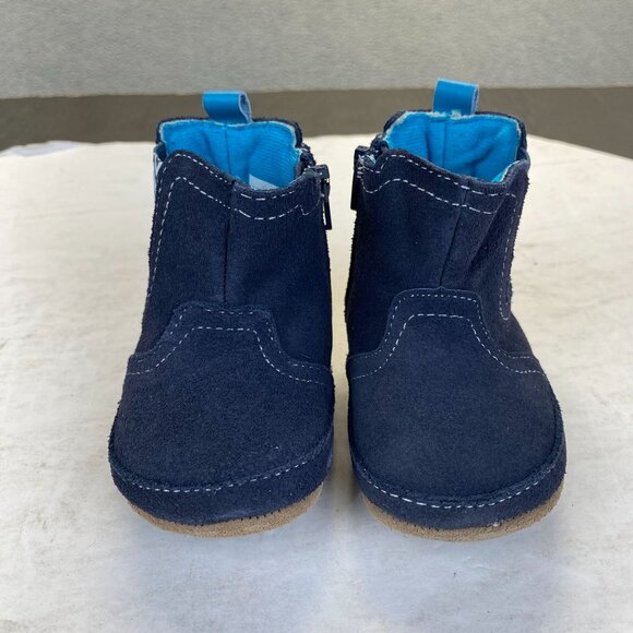 Robeez First Kicks Maddox Navy Leather Boot Size 6-9 Months Zipper,Baby, New - Picture 3 of 16